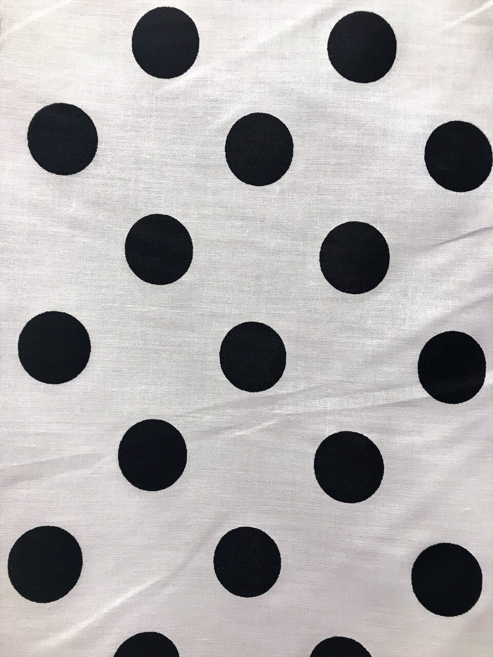 1 Yard White Poly Cotton Fabric with Black Dots for Crafts, Costumes, and Décor Projects, 59/60″ Wide